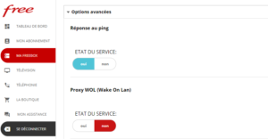 Exemple de parametrage avec Free